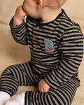 Bess Longsleeve Andre - AOP Taupe Stripe