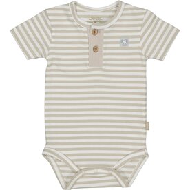 Bess Romper Henley Striped - White