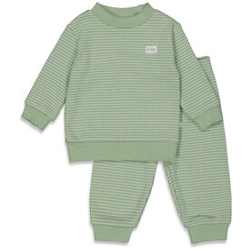 Feetje Pyjama Wafel - Groen Melange