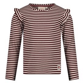 Jubel Longsleeve Rib Streep Bordeaux - Daily Princess