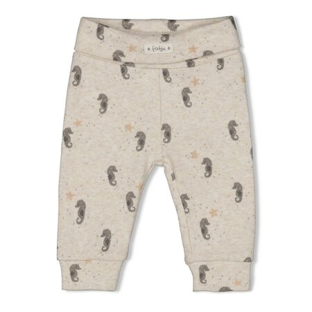 Feetje Broek AOP Rib Offwhite melange - Sea Sweeties