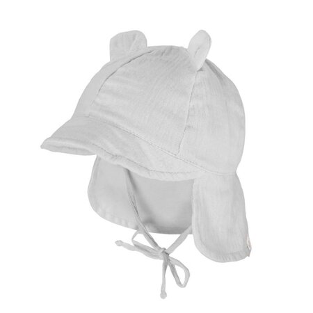 Maximo GOTS BABY  ZonneHoed, Ears, Musselinstof, nekbescherming, strikstrik Voering, UV