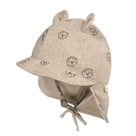 Maximo GOTS BABY Zonnehoed, Ears Musselinstof, nekbescherming, strikstrik Voering, UV