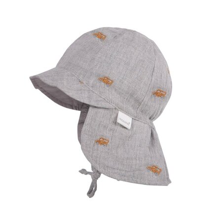 Maximo GOTS BABY Zonnehoed Auto, nekbescherming, mousseline stof geborduurd, Voering, UV50