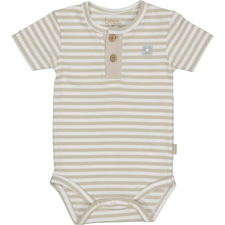 Bess Romper Henley Striped - White