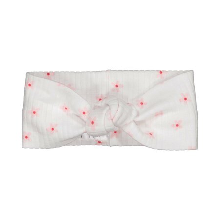 Bess Haarband Rib Flower - White