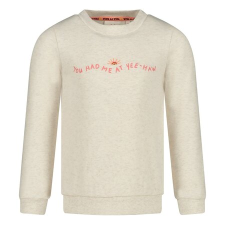 Jubel Sweater Offwhite Melange - Salsa Sunset