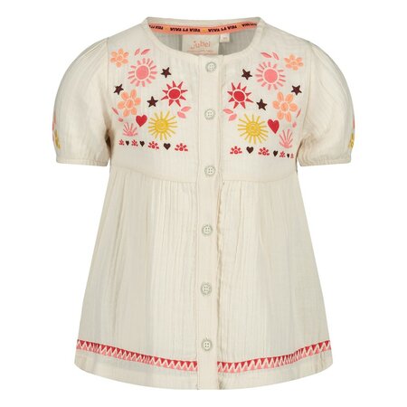Jubel Blouse Mousseline Embroidery Offwhite - Salsa Sunset