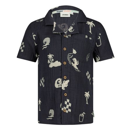 Sturdy Overhemd AOP Mousseline Indigo - Lagoon Legends
