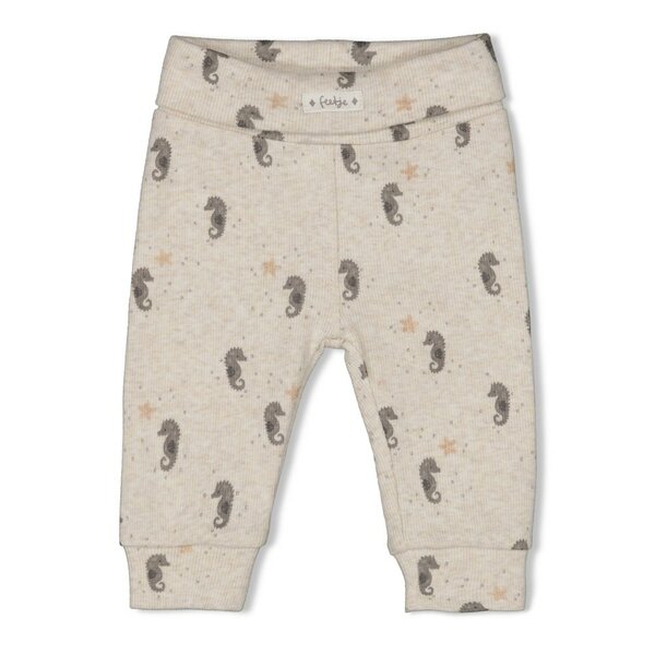 Feetje Broek AOP Rib Offwhite melange - Sea Sweeties