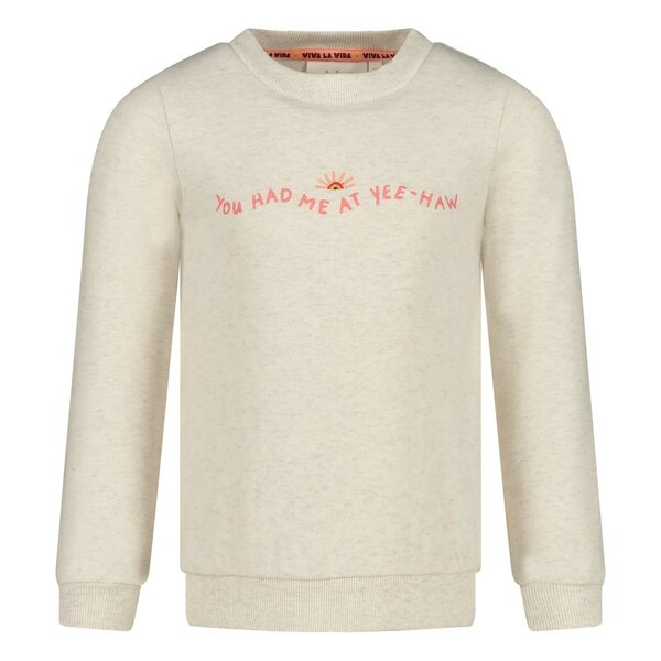 Jubel Sweater Offwhite Melange - Salsa Sunset