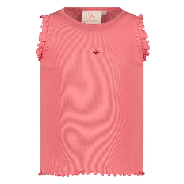 Jubel Singlet Rib Roze - Salsa Sunset