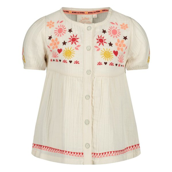 Jubel Blouse Mousseline Embroidery Offwhite - Salsa Sunset