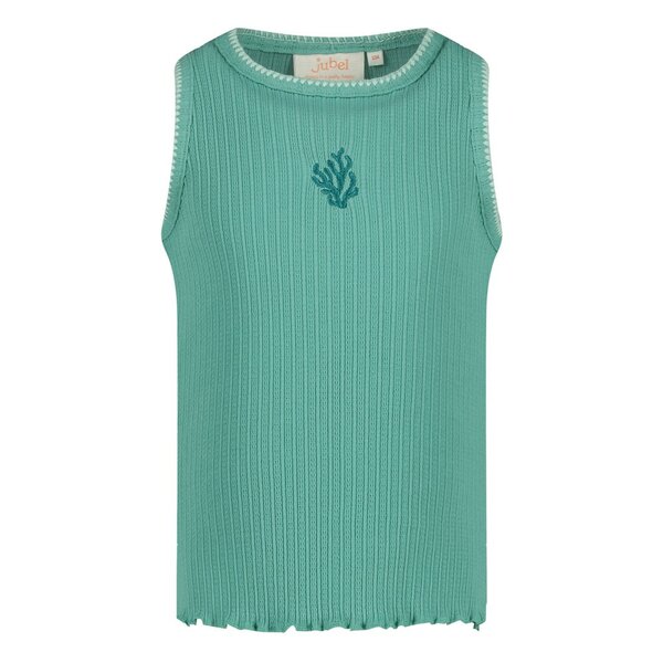 Jubel Singlet Pointelle Rib Jade Groen - Lazy Lagoon