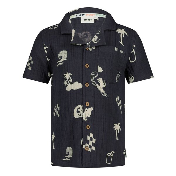 Sturdy Overhemd AOP Mousseline Indigo - Lagoon Legends