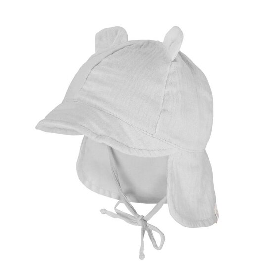 Maximo GOTS BABY  ZonneHoed, Ears, Musselinstof, nekbescherming, strikstrik Voering, UV