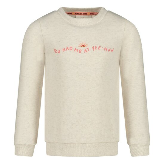 Jubel Sweater Offwhite Melange - Salsa Sunset