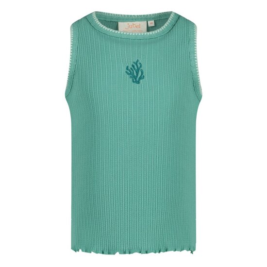 Jubel Singlet Pointelle Rib Jade Groen - Lazy Lagoon