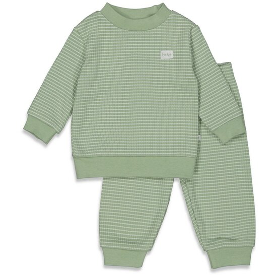 Feetje Pyjama Wafel - Groen Melange
