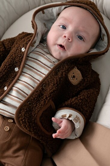Feetje Longsleeve met Streep Grijs Melange - Tiny Timber Tales