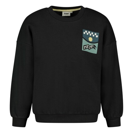 Sturdy Sweater Backprint Oversized Antraciet - Fix It