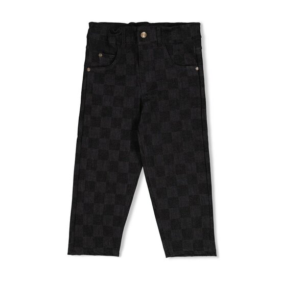 Sturdy Geruite Straight Fit Jeans Grey Denim - Fix It