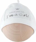 BamBam Babymutsje "I am a girl" - Wit