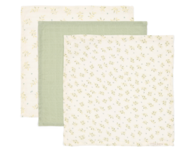 Little Dutch Monddoekje Hydrofiel Blueberry Leaves &amp; sage 3st 25 x 25 cm