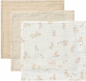 Little Dutch Monddoekjes Hydrofiel baby Bunny - 3 Stuks - 25 x 25 cm