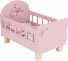 Little Dutch Poppenbed &ndash; Soft Flowers &ndash; Roze Hout