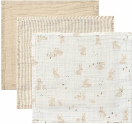 Little Dutch Monddoekjes Hydrofiel baby Bunny - 3 Stuks - 25 x 25 cm