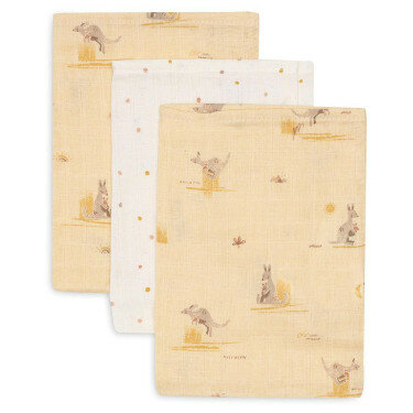 Jollein Hydrofiel Washandje 15x20cm Kangaroots - 3 Pack