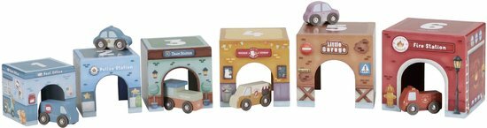 Little Dutch Stapelblokken met Auto's