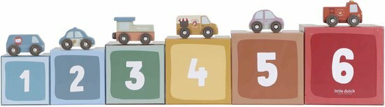 Little Dutch Stapelblokken met Auto's
