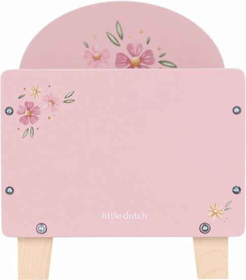Little Dutch Poppenbed &ndash; Soft Flowers &ndash; Roze Hout