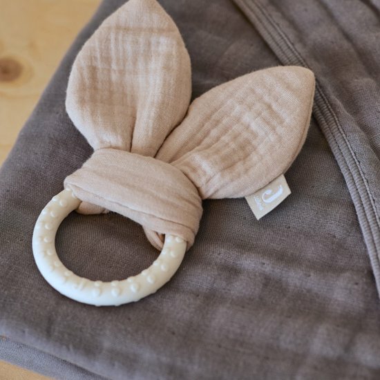 Jollein Bijtring Siliconen Bunny Ears - Nougat